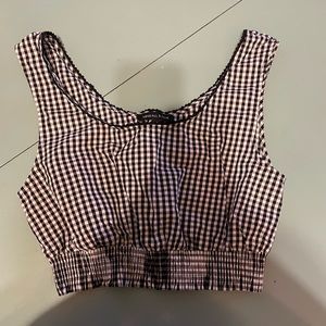 kendall & kylie gingham top size medium never worn